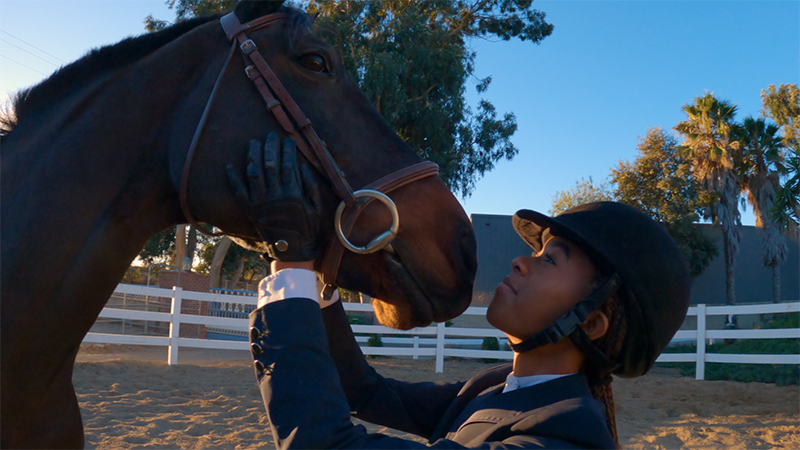 Equestrian athlete Zoie Brogdon and her horse, Ninja.